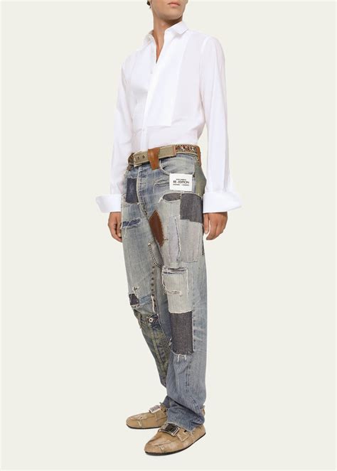 dolce gabbana patchwork jeans